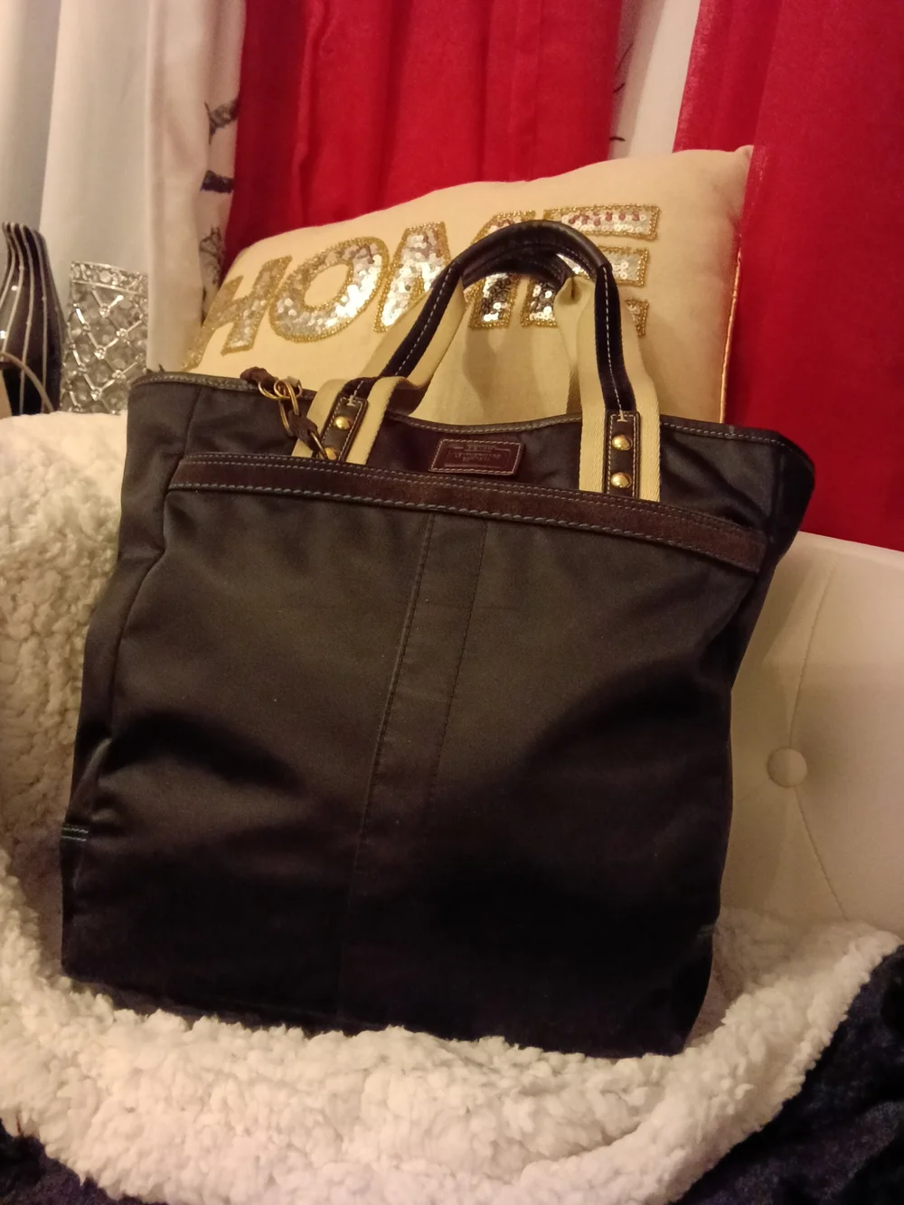 Coach Hampton Nylon Tote Bag with Contrast Handles - Creed: C05M-8F26